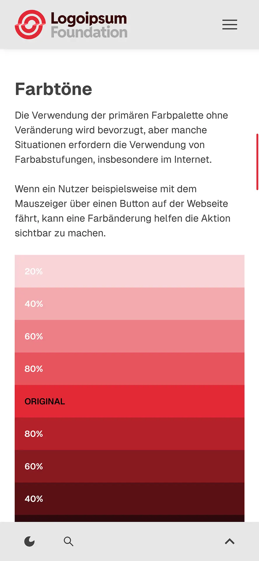 Screenshot der Brand Guideline